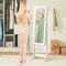 Lockable Freestanding Jewelry Cabinet Armoire with Full-Length Mirror and Lights
